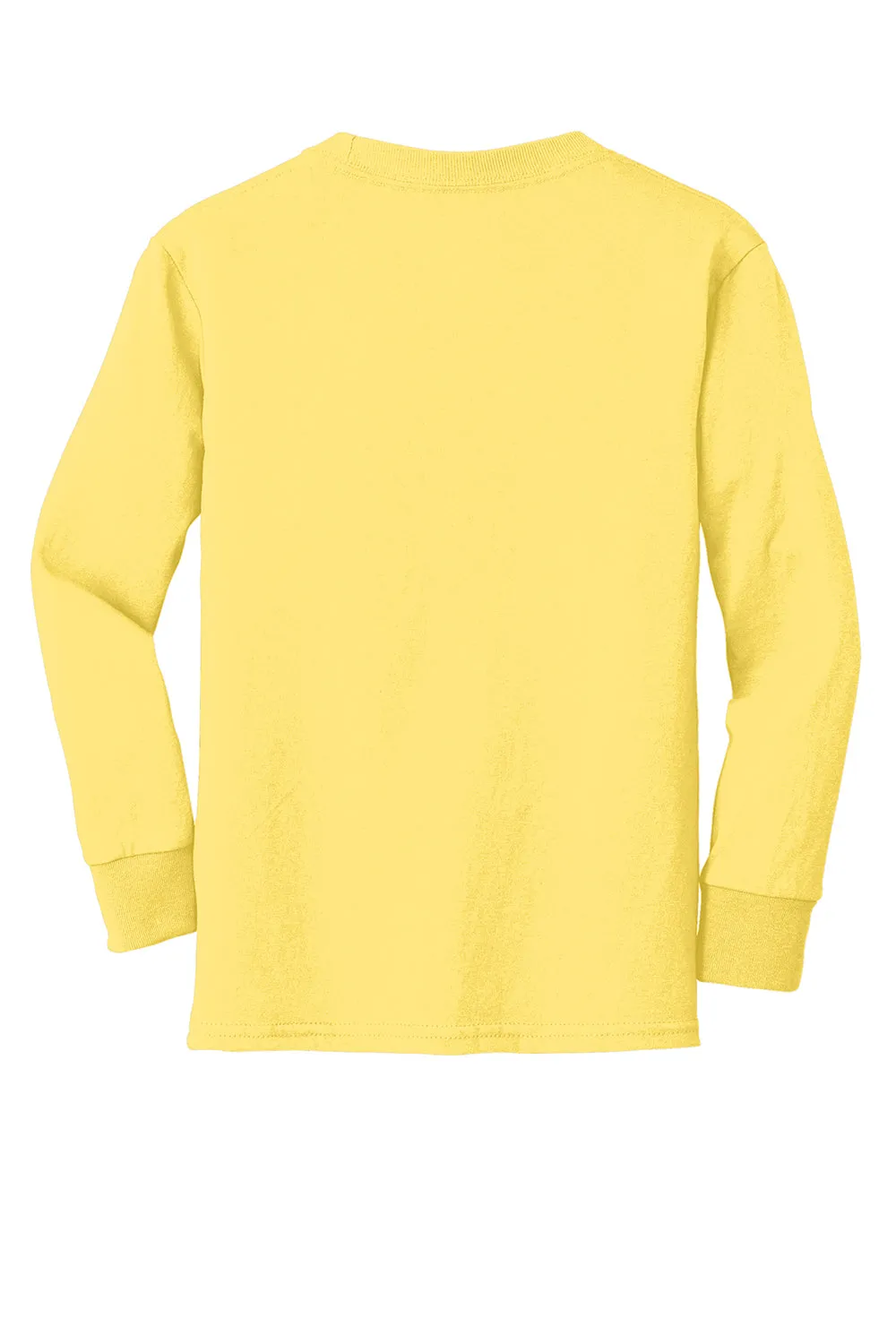 Port & Company Youth Core Long Sleeve Crewneck T-Shirt - Yellow