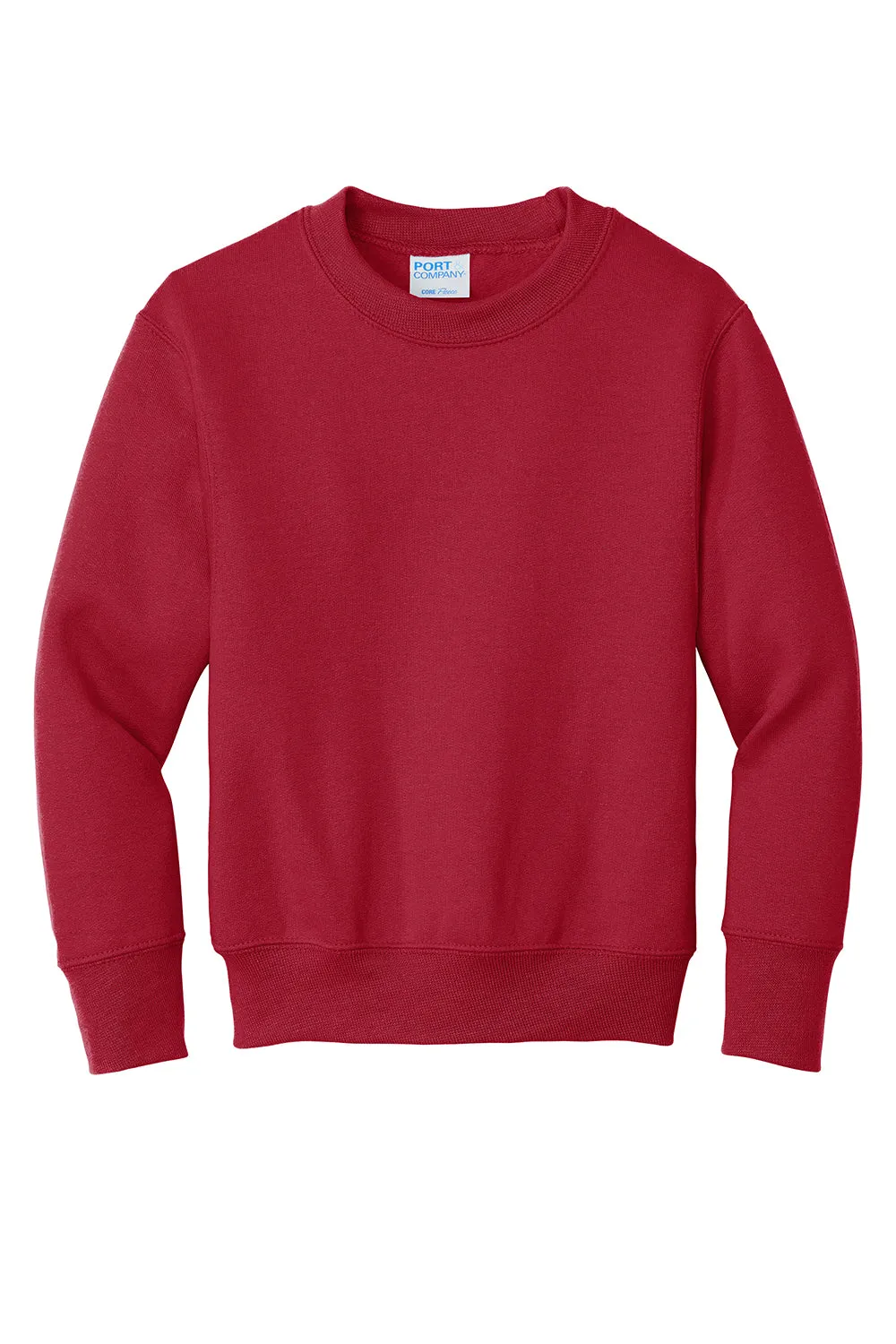 Port & Company Youth Core Pill Resistant Fleece Crewneck Sweatshirt - Red