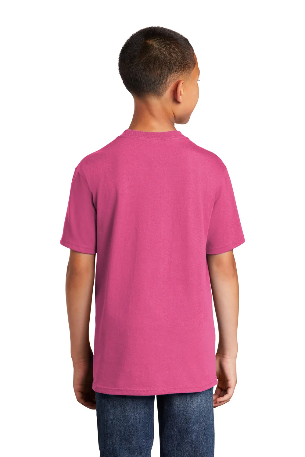Port & Company Youth Core Short Sleeve Crewneck T-Shirt - Sangria Pink