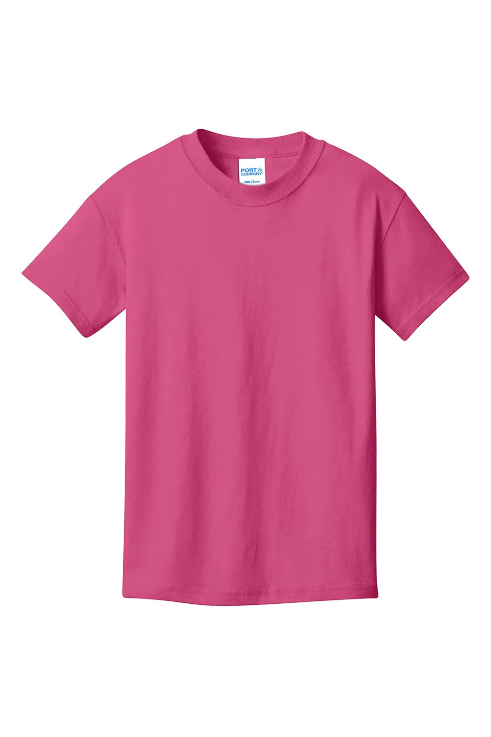 Port & Company Youth Core Short Sleeve Crewneck T-Shirt - Sangria Pink