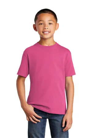 Port & Company Youth Core Short Sleeve Crewneck T-Shirt - Sangria Pink