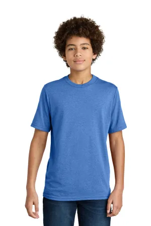 Port & Company Youth CVC Short Sleeve Crewneck T-Shirt - Heather Royal Blue