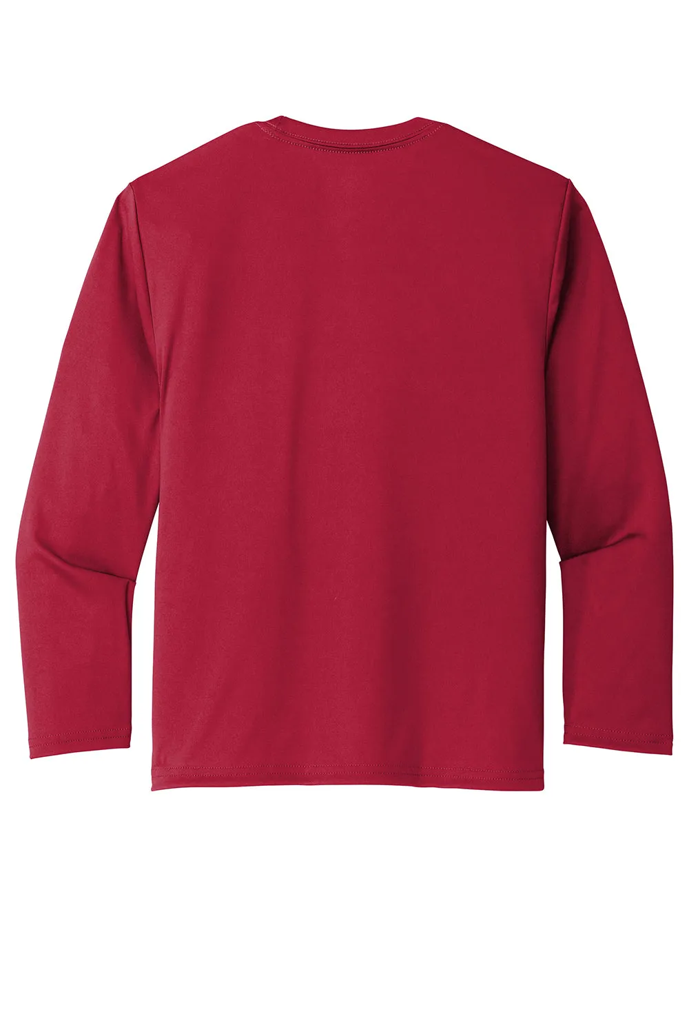 Port & Company Youth Dry Zone Performance Moisture Wicking Long Sleeve Crewneck T-Shirt - Red