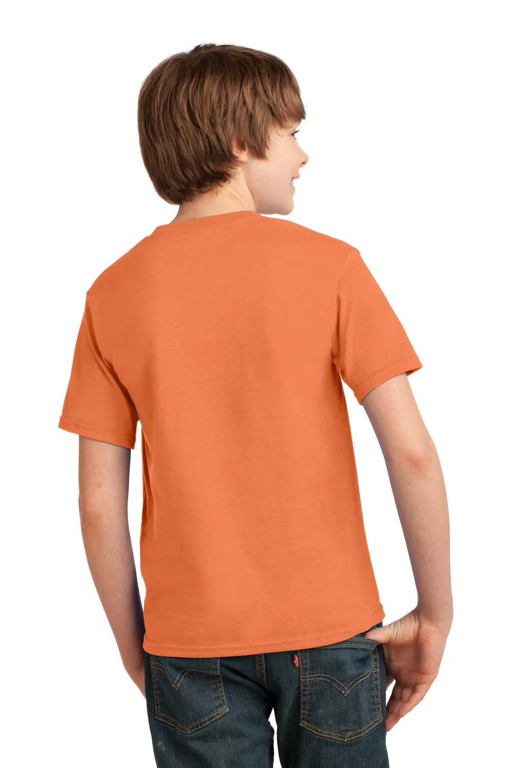 Port & Company Youth Essential Short Sleeve Crewneck T-Shirt - Orange Sherbet