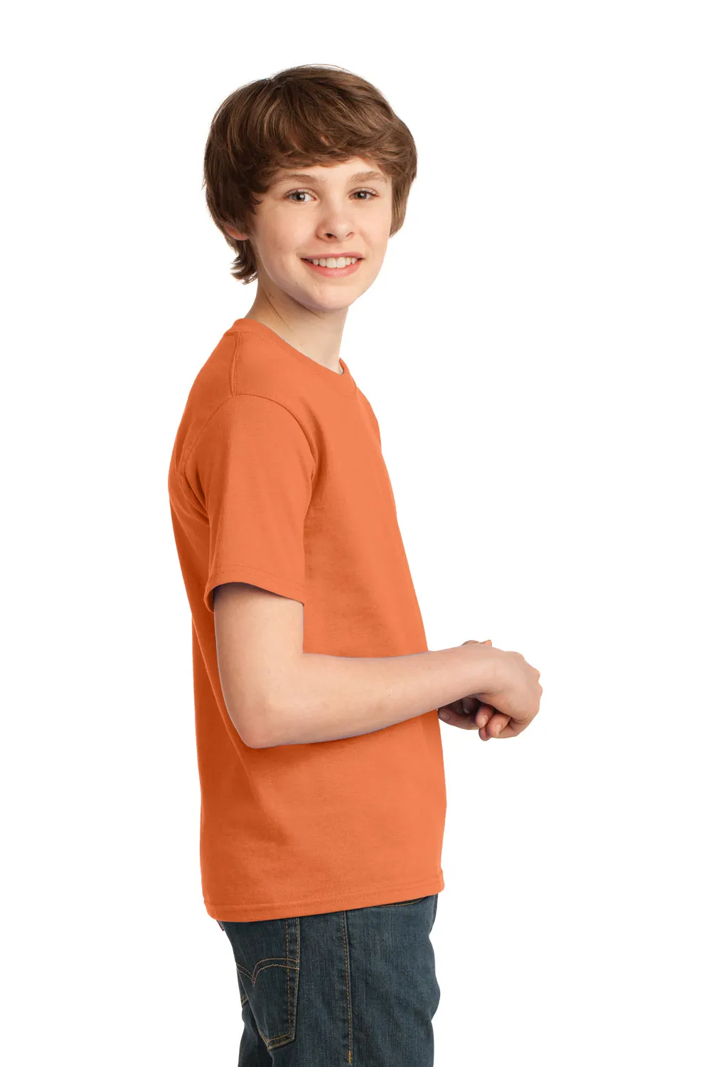 Port & Company Youth Essential Short Sleeve Crewneck T-Shirt - Orange Sherbet