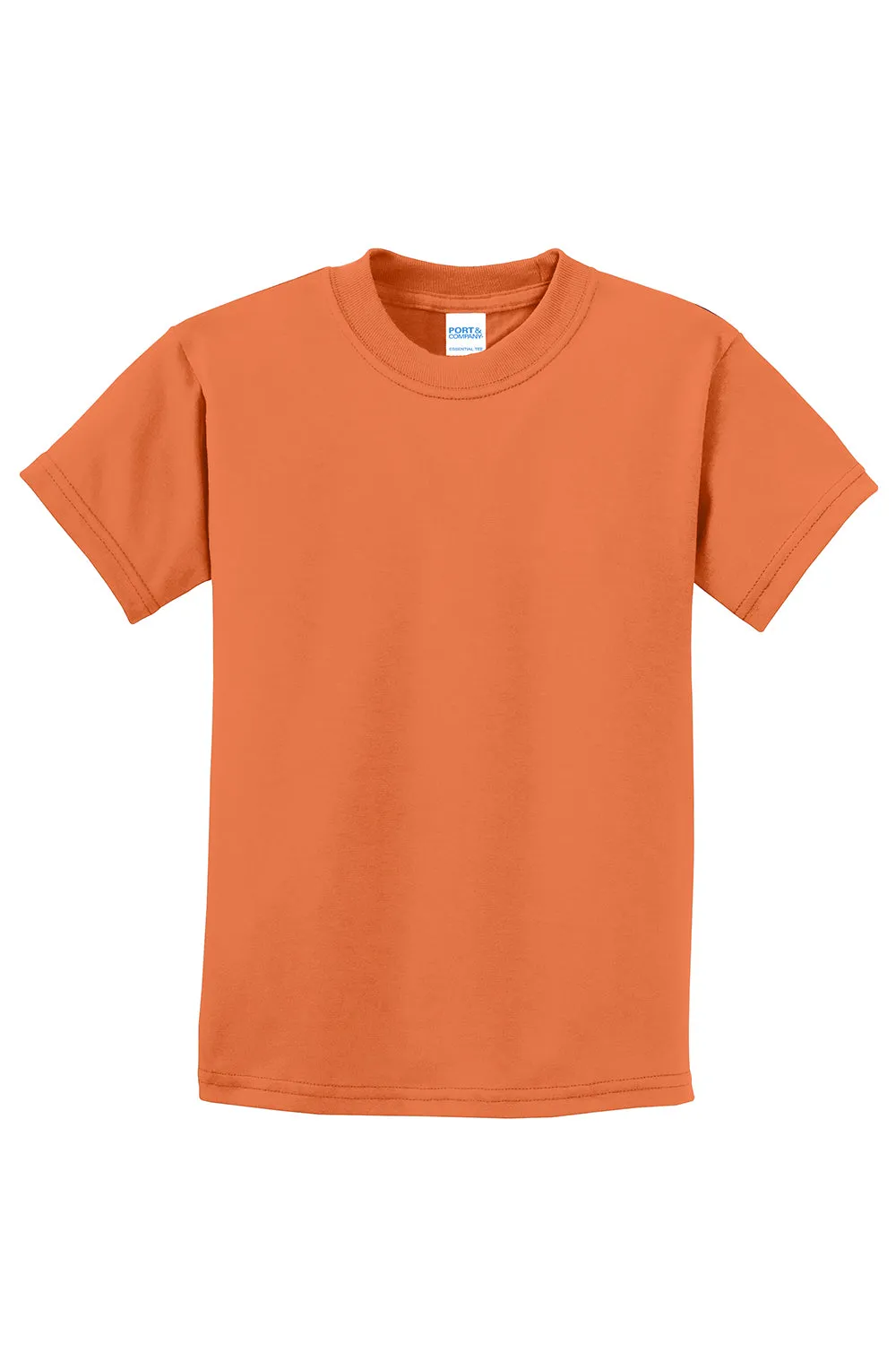 Port & Company Youth Essential Short Sleeve Crewneck T-Shirt - Orange Sherbet