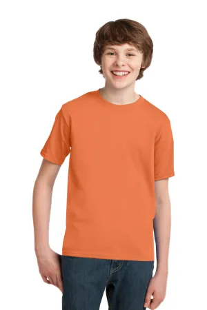 Port & Company Youth Essential Short Sleeve Crewneck T-Shirt - Orange Sherbet