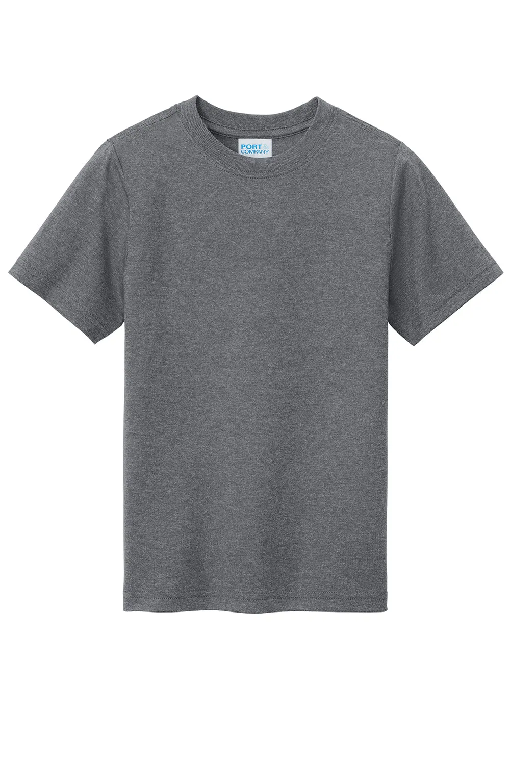 Port & Company Youth Short Sleeve Crewneck T-Shirt - Heather Graphite Grey