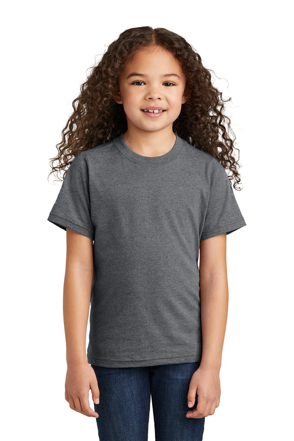 Port & Company Youth Short Sleeve Crewneck T-Shirt - Heather Graphite Grey