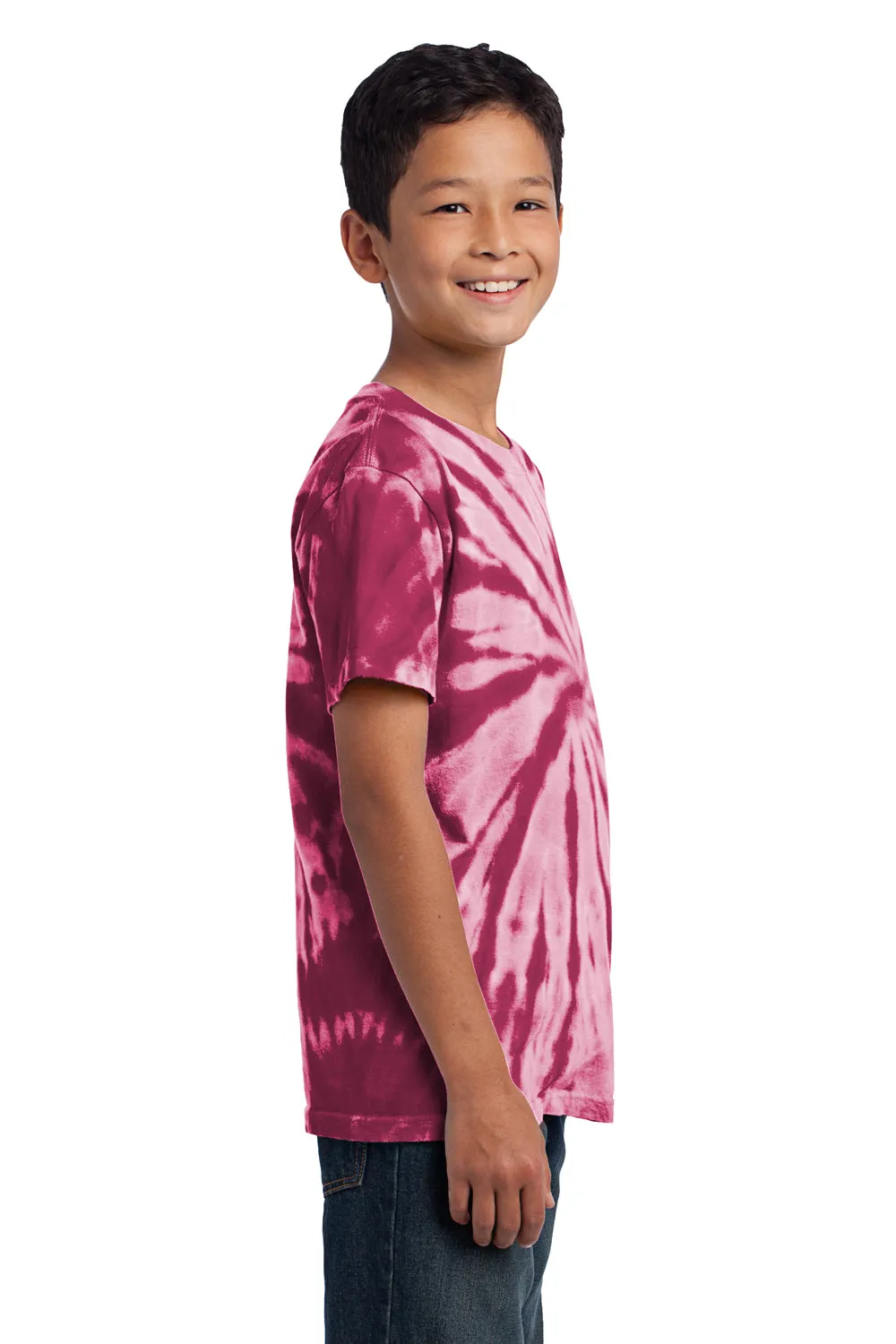 Port & Company Youth Tie-Dye Short Sleeve Crewneck T-Shirt - Maroon