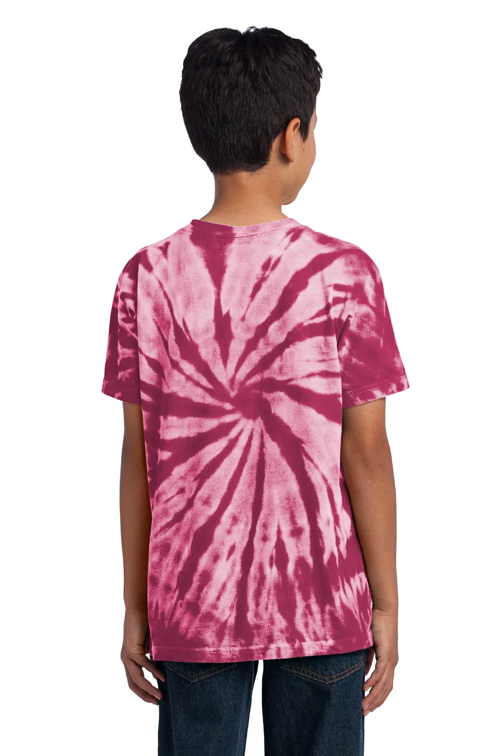 Port & Company Youth Tie-Dye Short Sleeve Crewneck T-Shirt - Maroon