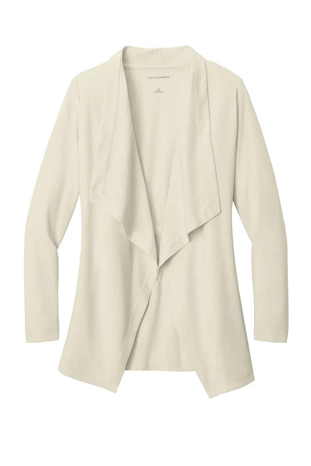 Port Authority Womens Breakwater Open Front Long Sleeve Cardigan Sweater w/ Pockets - Parchment
