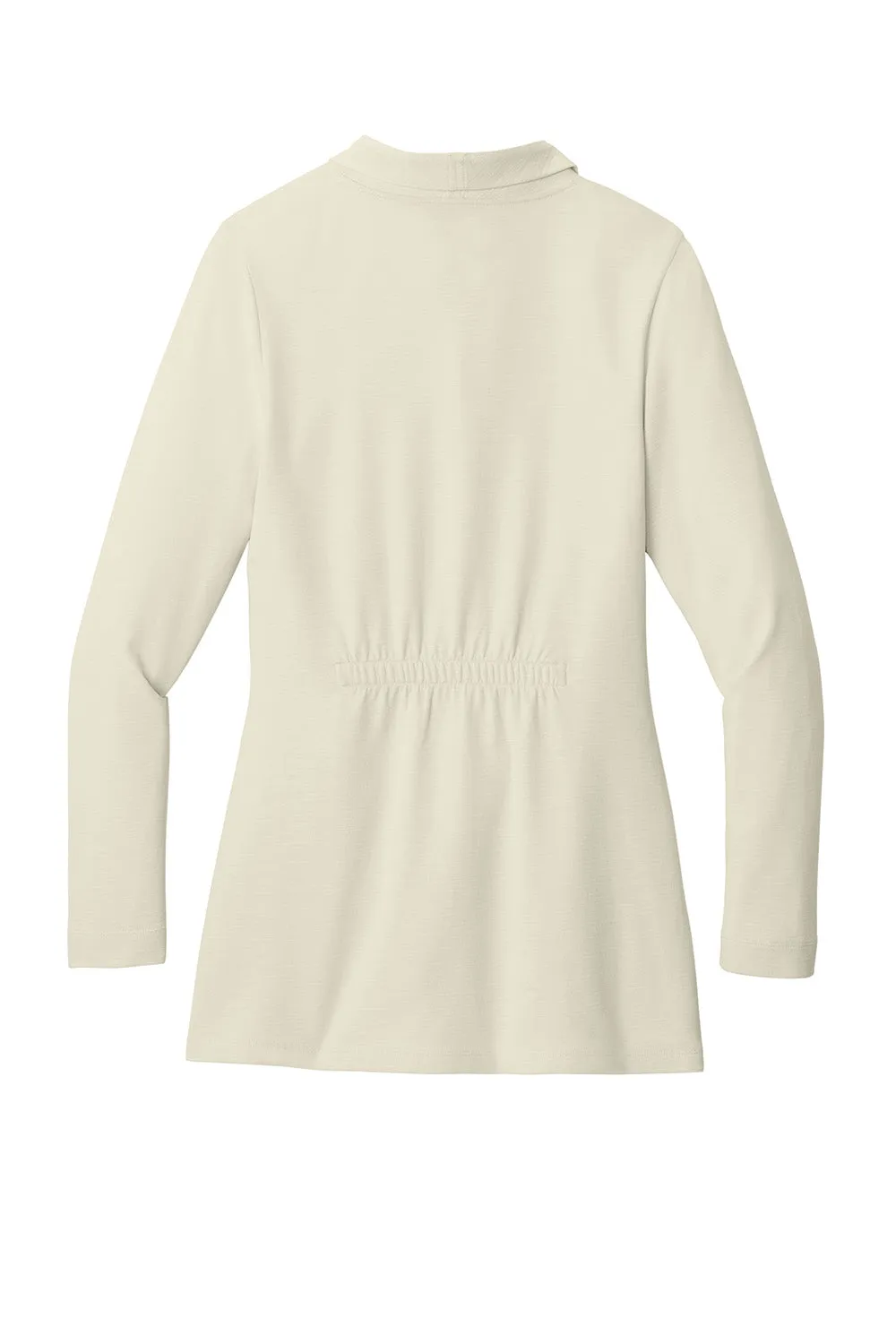 Port Authority Womens Breakwater Open Front Long Sleeve Cardigan Sweater w/ Pockets - Parchment