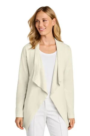 Port Authority Womens Breakwater Open Front Long Sleeve Cardigan Sweater w/ Pockets - Parchment