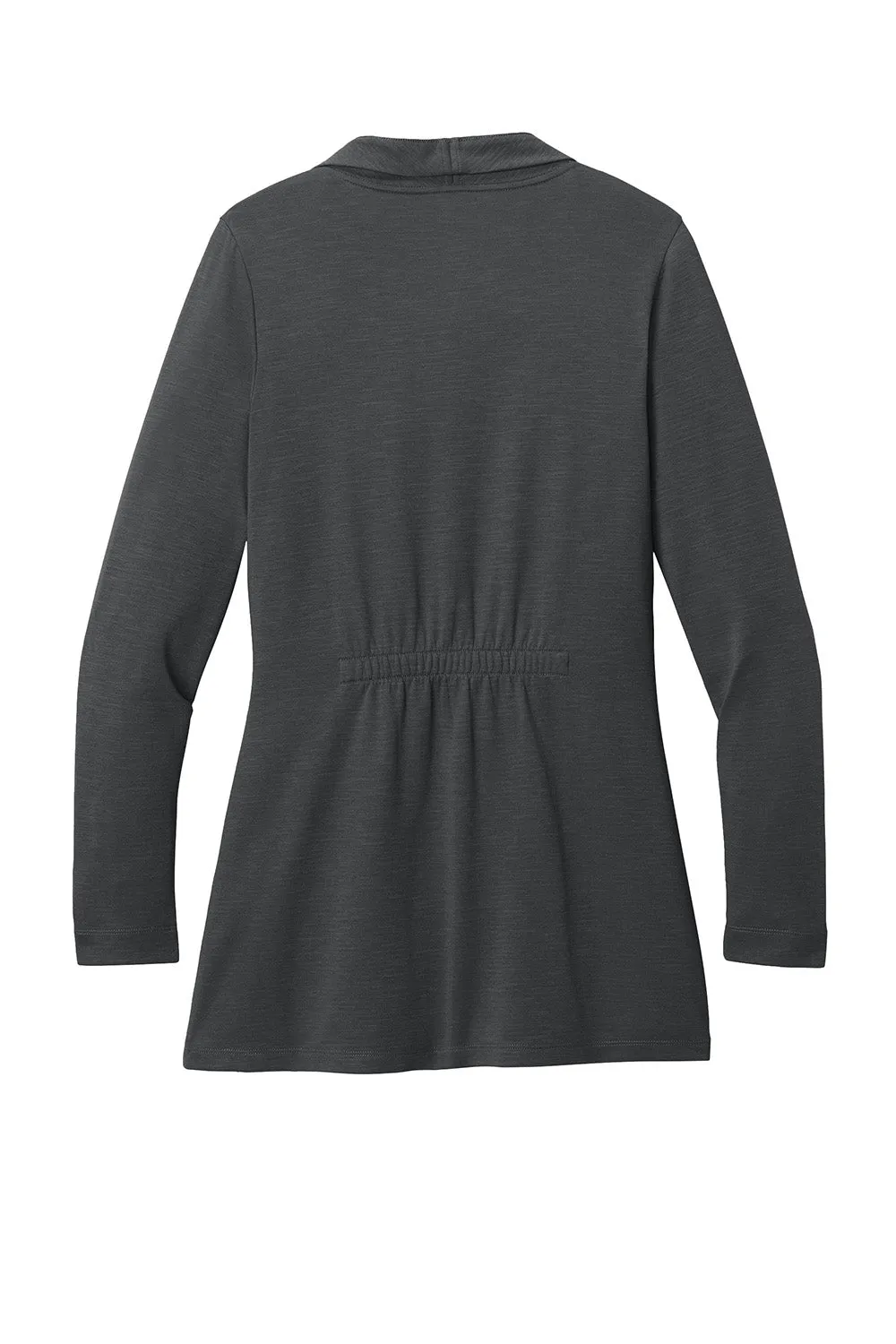 Port Authority Womens Breakwater Open Front Long Sleeve Cardigan Sweater w/ Pockets - Steel Grey