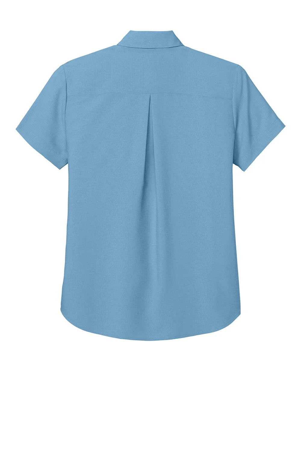 Port Authority Womens UV Dockside Moisture Wicking Short Sleeve Button Down Shirt - Carolina Blue