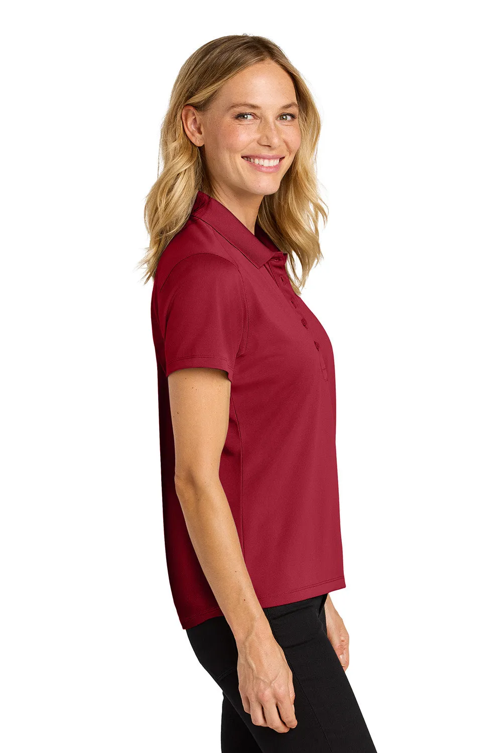 Port Authority Womens Wearever Moisture Wicking Pique Short Sleeve Polo Shirt - Rich Red
