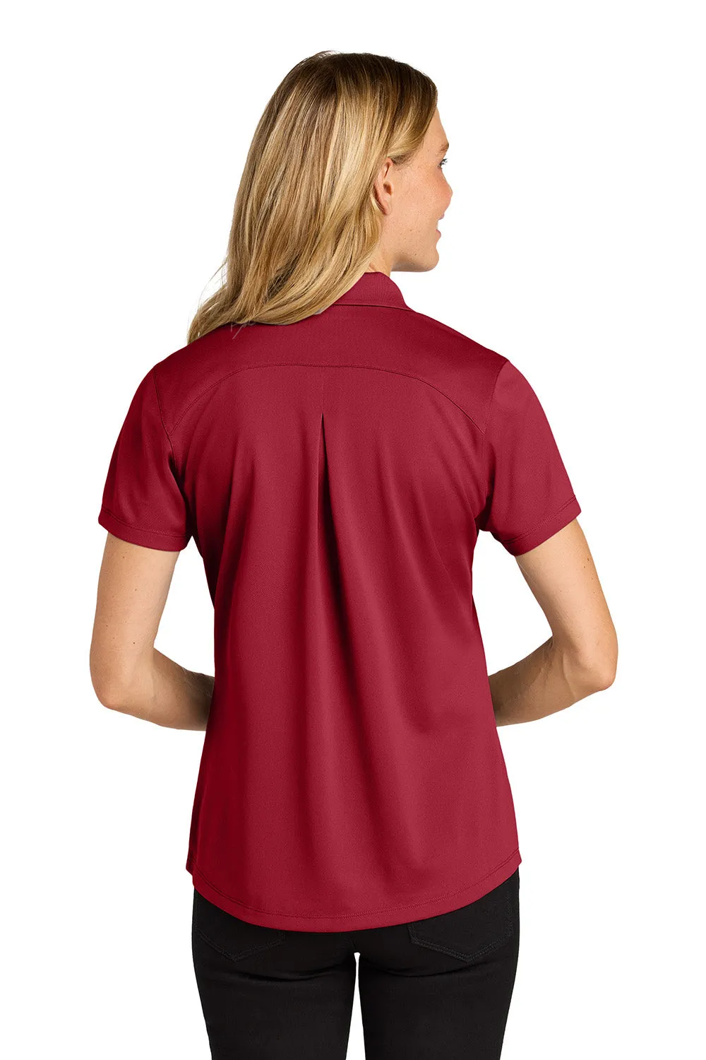Port Authority Womens Wearever Moisture Wicking Pique Short Sleeve Polo Shirt - Rich Red