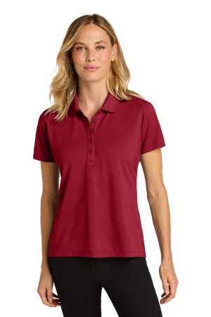 Port Authority Womens Wearever Moisture Wicking Pique Short Sleeve Polo Shirt - Rich Red