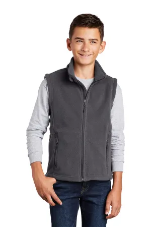 Port Authority Youth Full Zip Fleece Vest - Iron Grey - Closeout