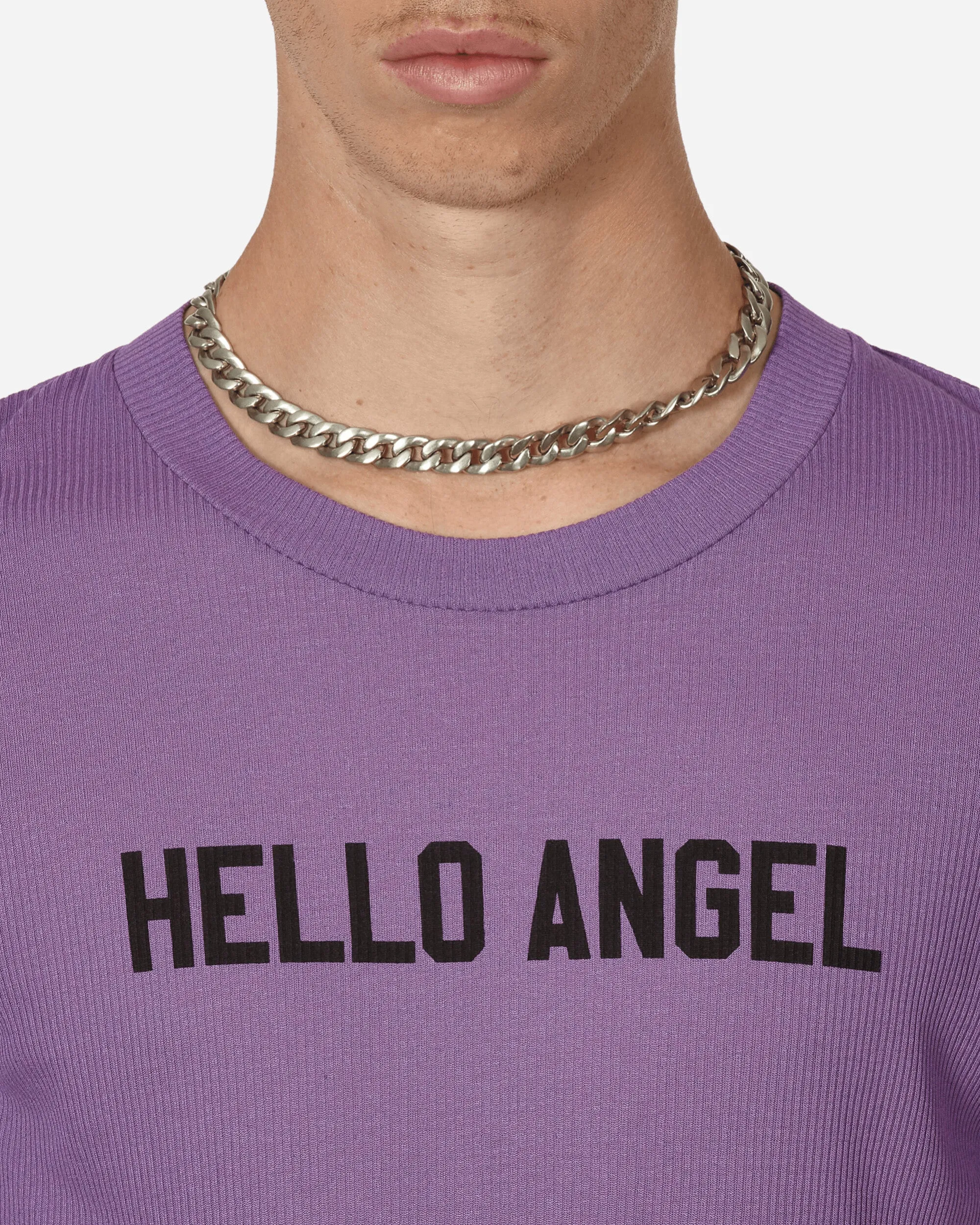 Printed Rib T-Shirt Purple