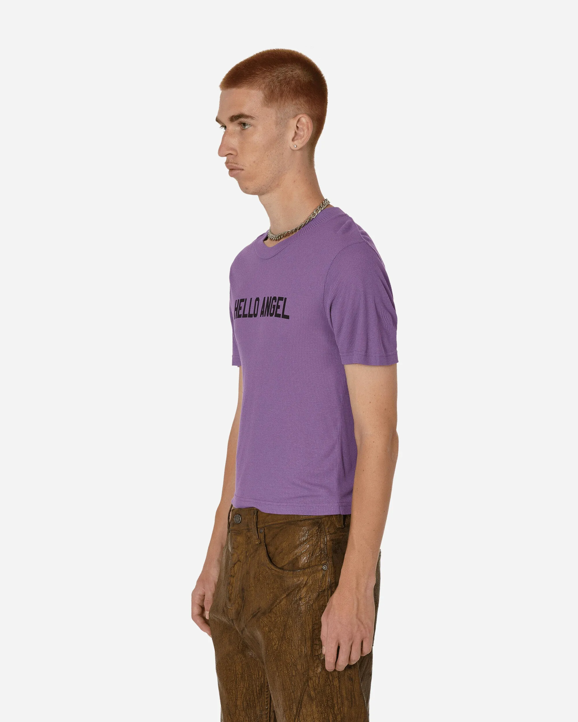 Printed Rib T-Shirt Purple