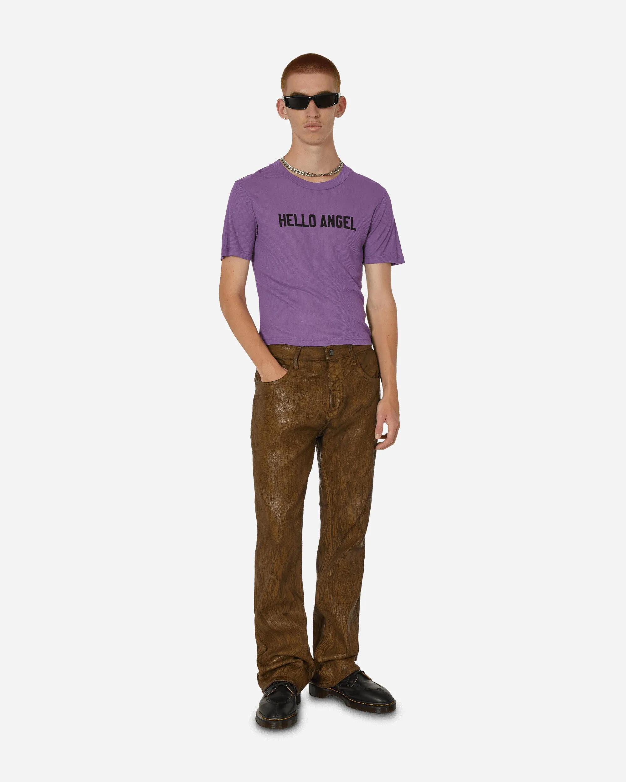 Printed Rib T-Shirt Purple