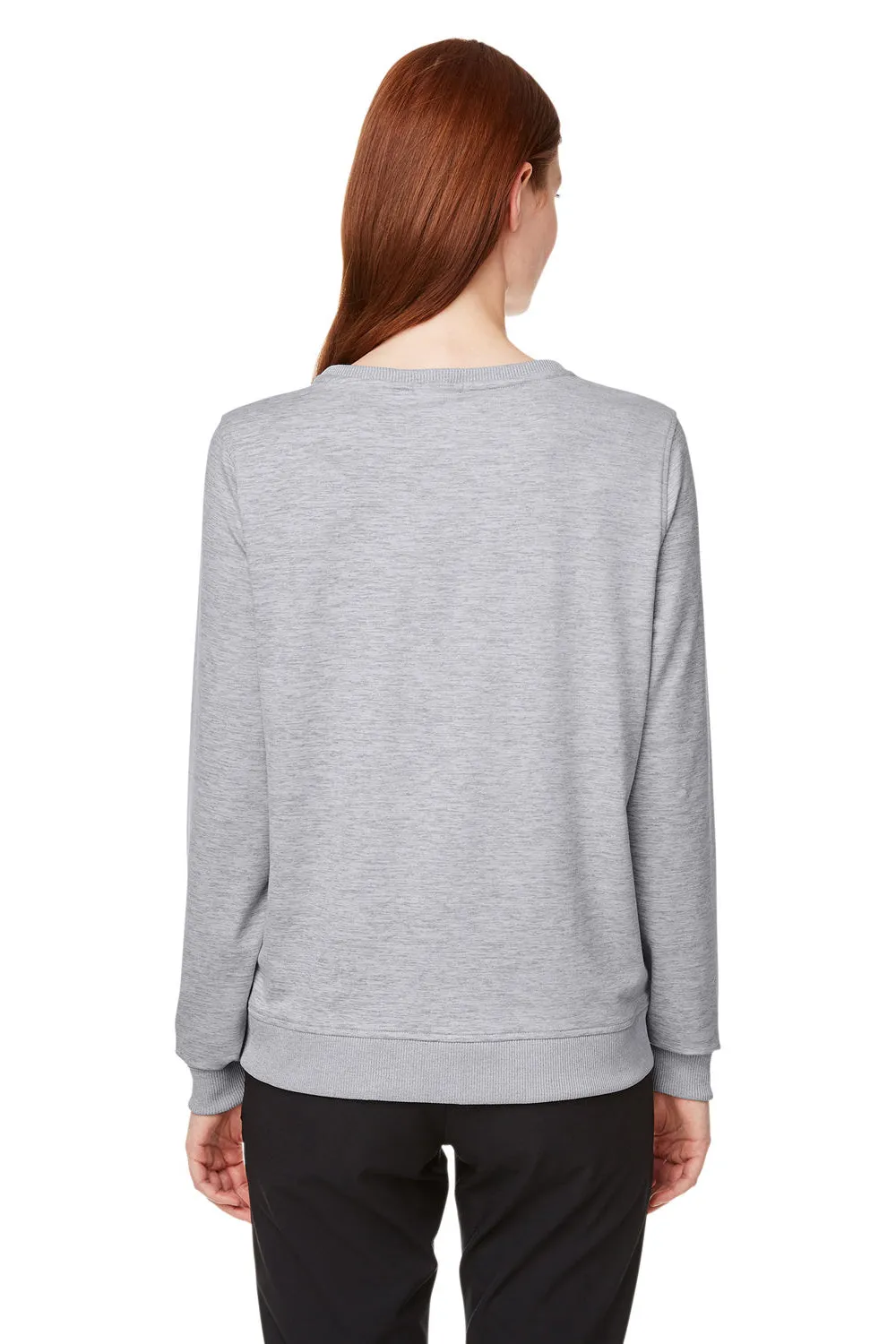 Puma Womens Cloudspun Moisture Wicking Crewneck Sweatshirt - Heather Light Grey