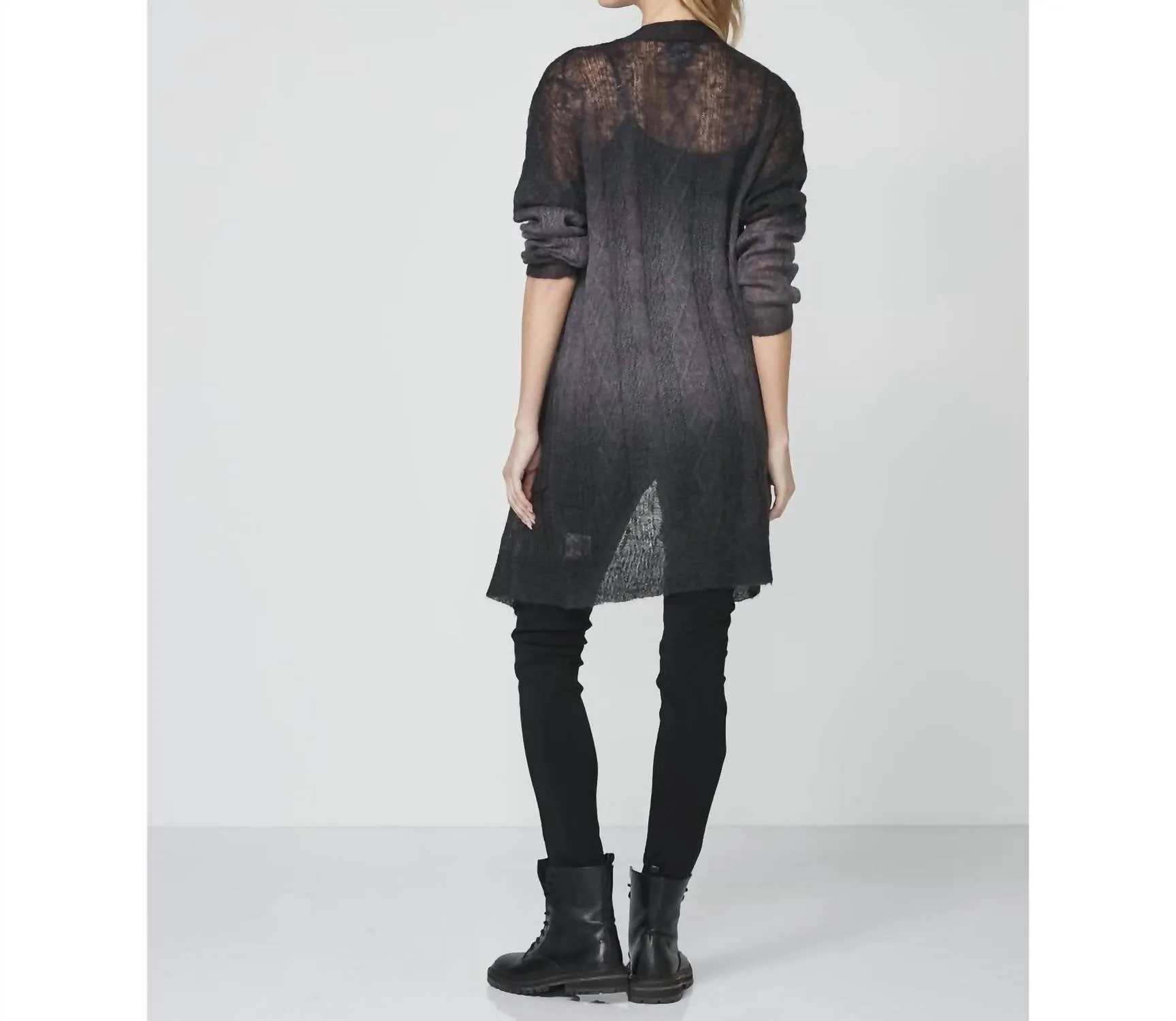 Raida Cardigan Knit In Black Mix