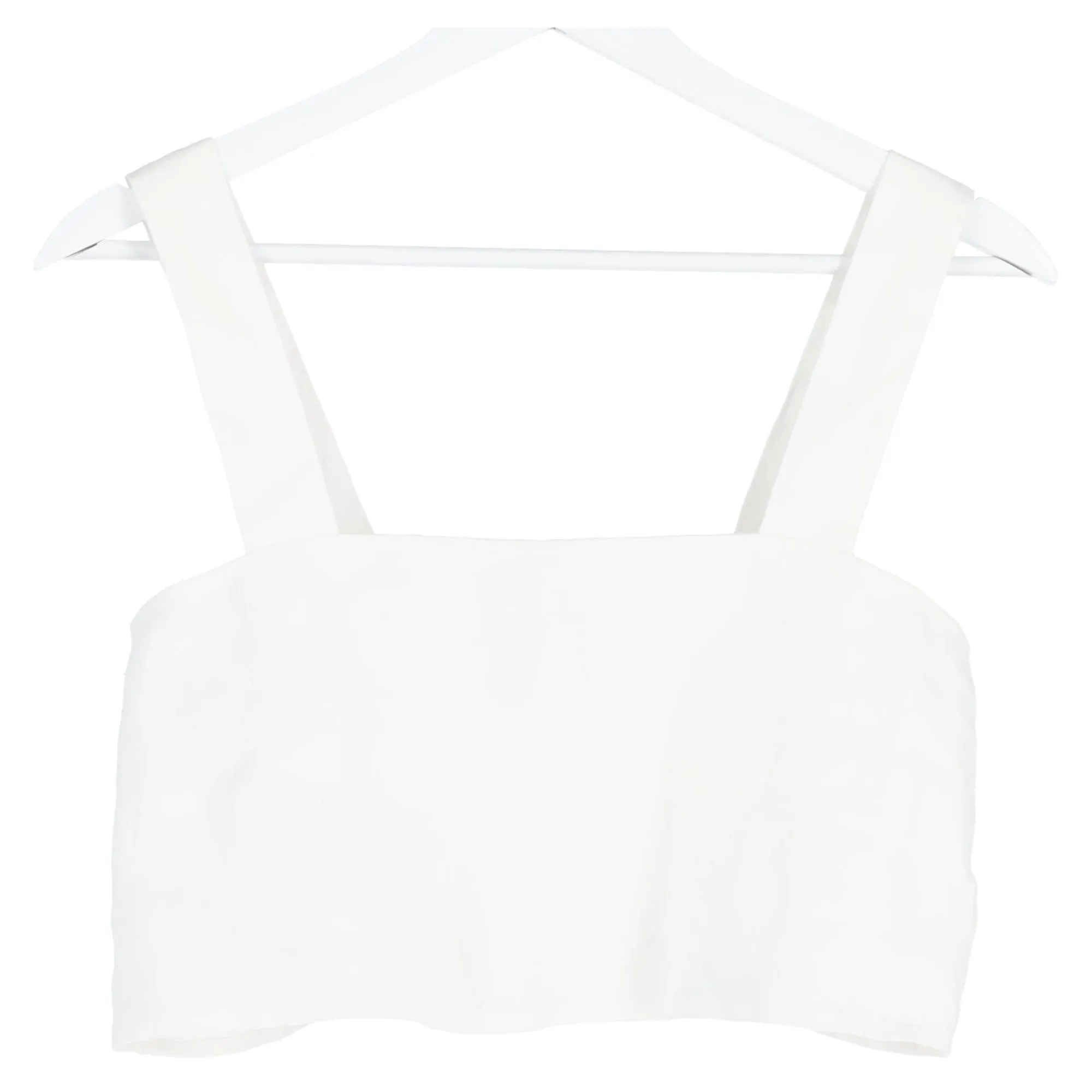 Reformation Buttoned Crop Top in White Cotton