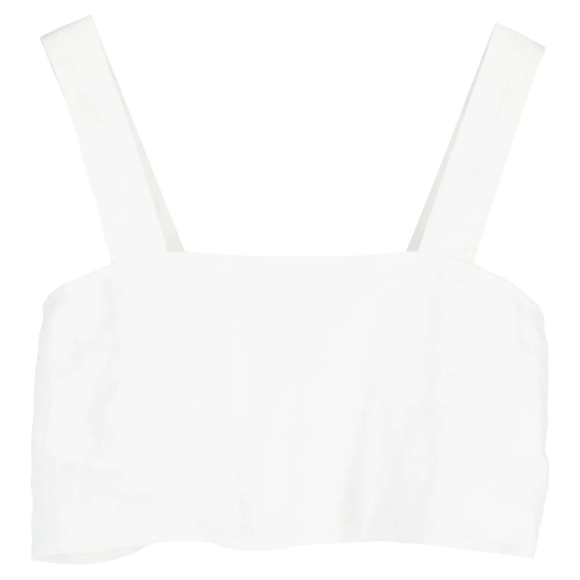 Reformation Buttoned Crop Top in White Cotton