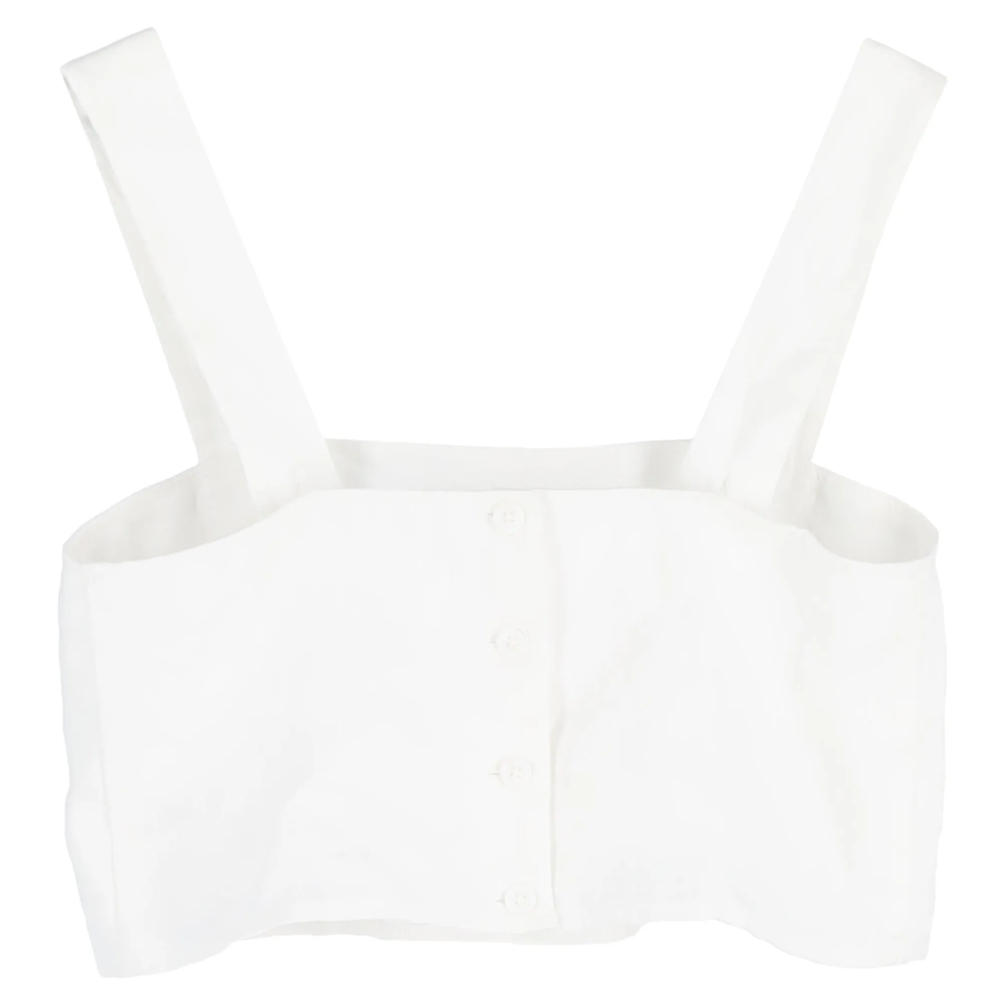 Reformation Buttoned Crop Top in White Cotton