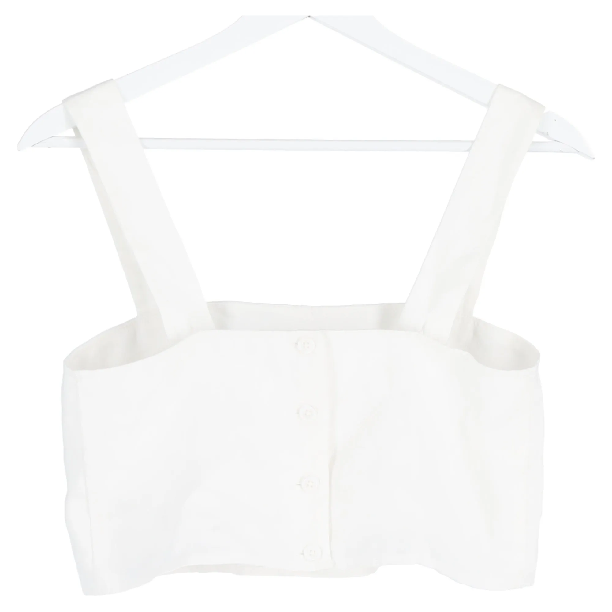 Reformation Buttoned Crop Top in White Cotton