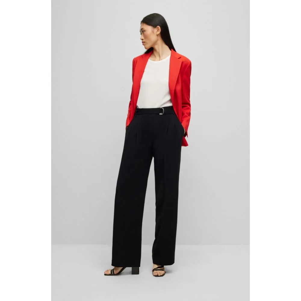Regular-fit blazer in crease-resistant crepe