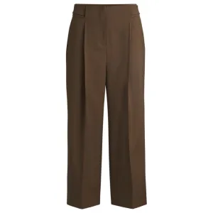 Regular-fit high-waisted trousers in wool