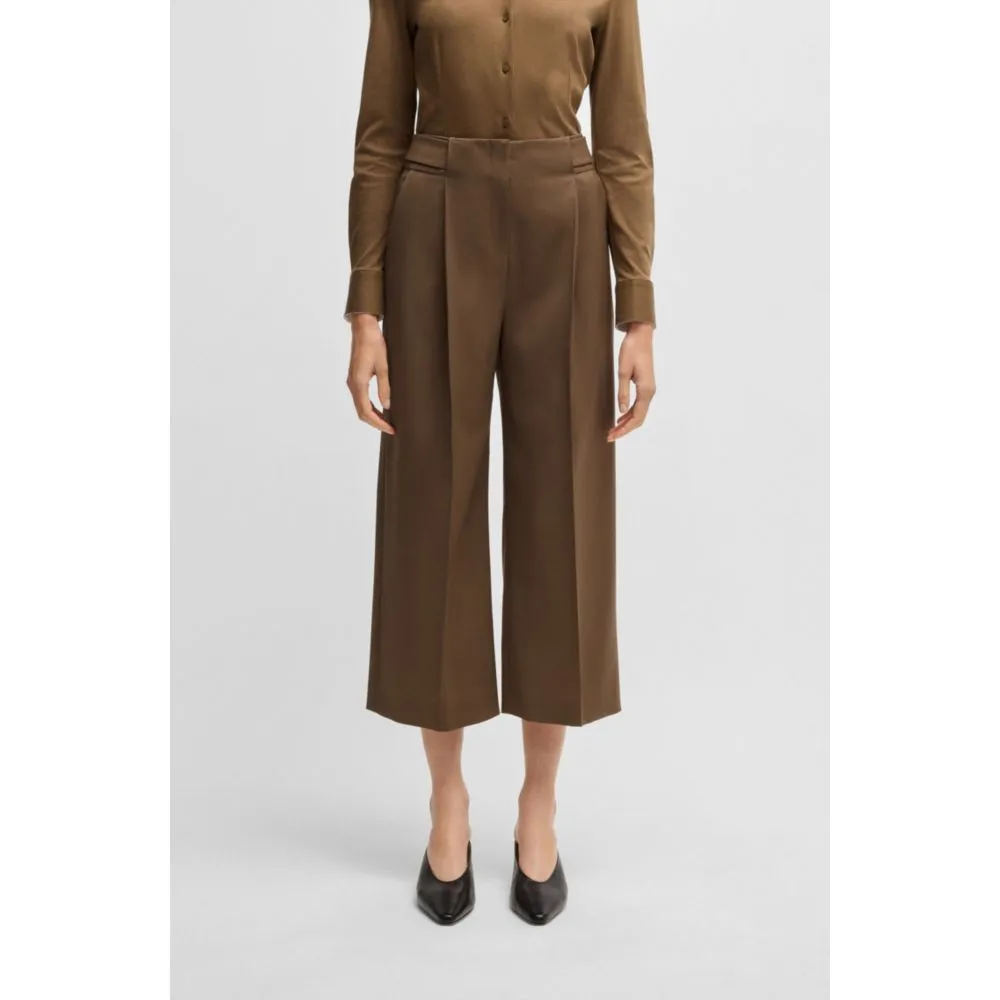 Regular-fit high-waisted trousers in wool