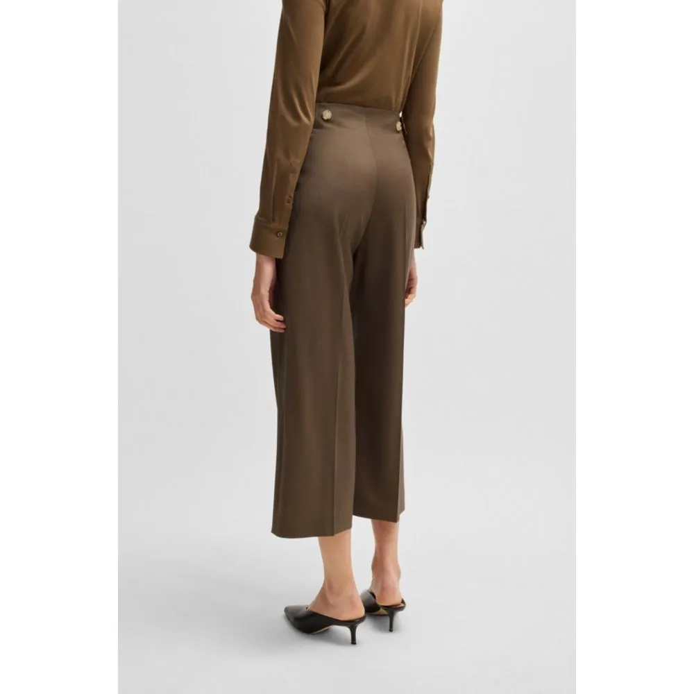 Regular-fit high-waisted trousers in wool