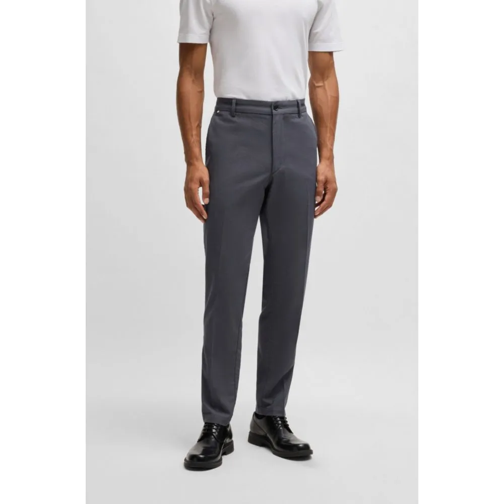 Regular-fit trousers in micro-patterned stretch cotton