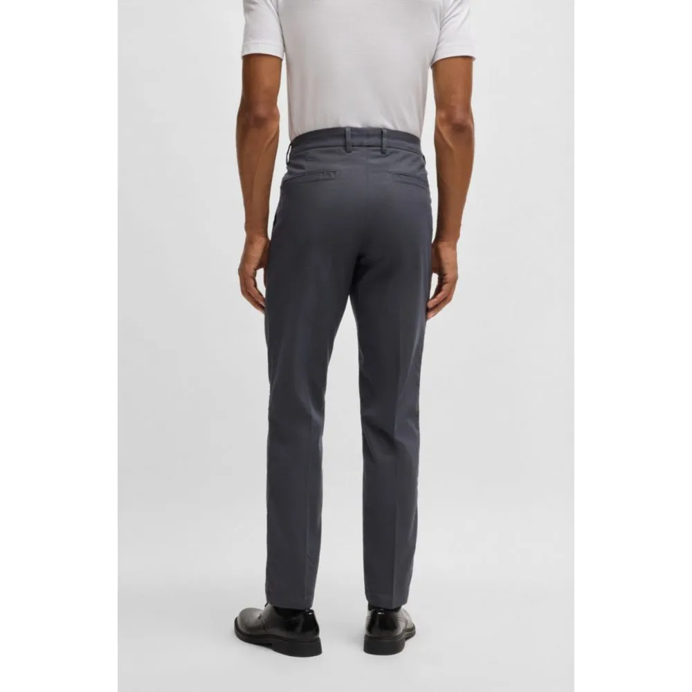 Regular-fit trousers in micro-patterned stretch cotton