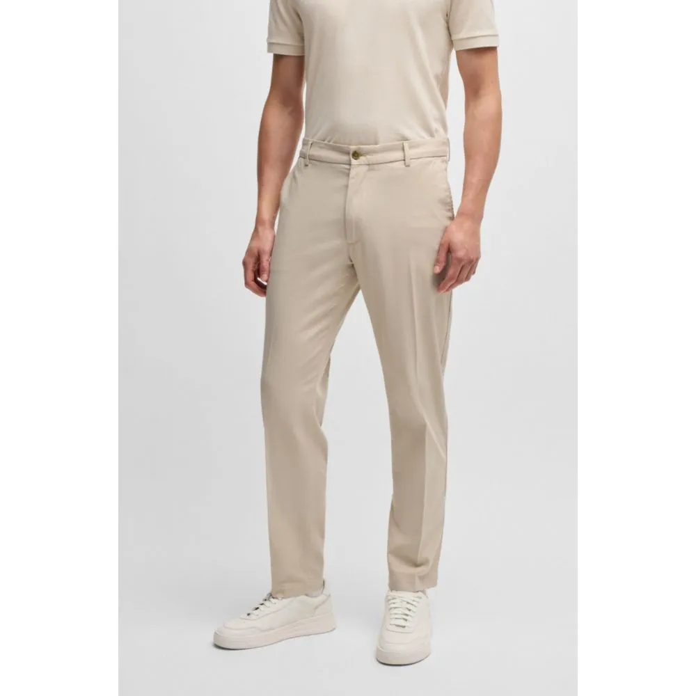 Regular-fit trousers in micro-patterned stretch cotton