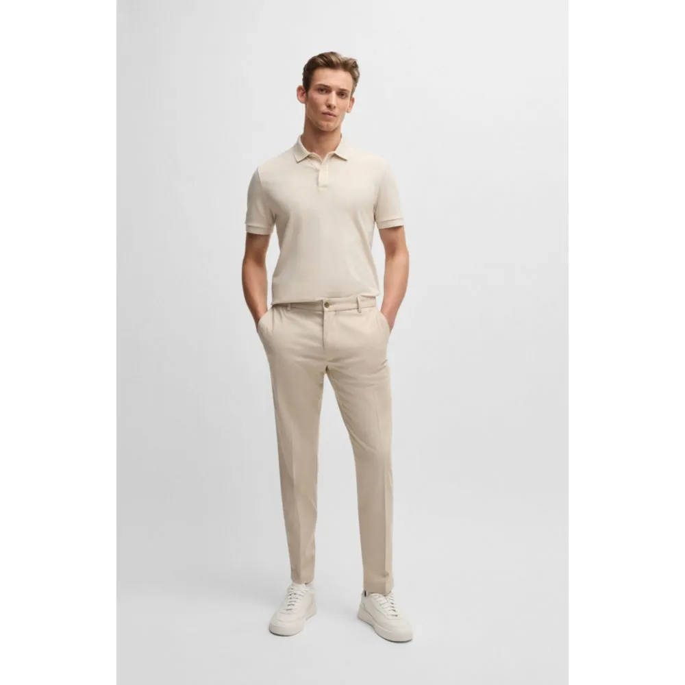 Regular-fit trousers in micro-patterned stretch cotton