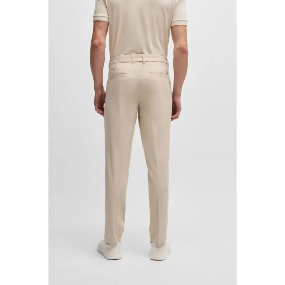 Regular-fit trousers in micro-patterned stretch cotton
