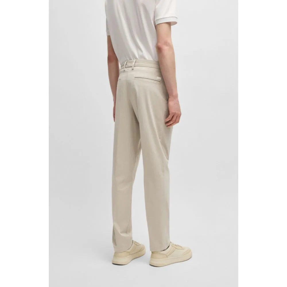Regular-fit trousers in printed stretch cotton