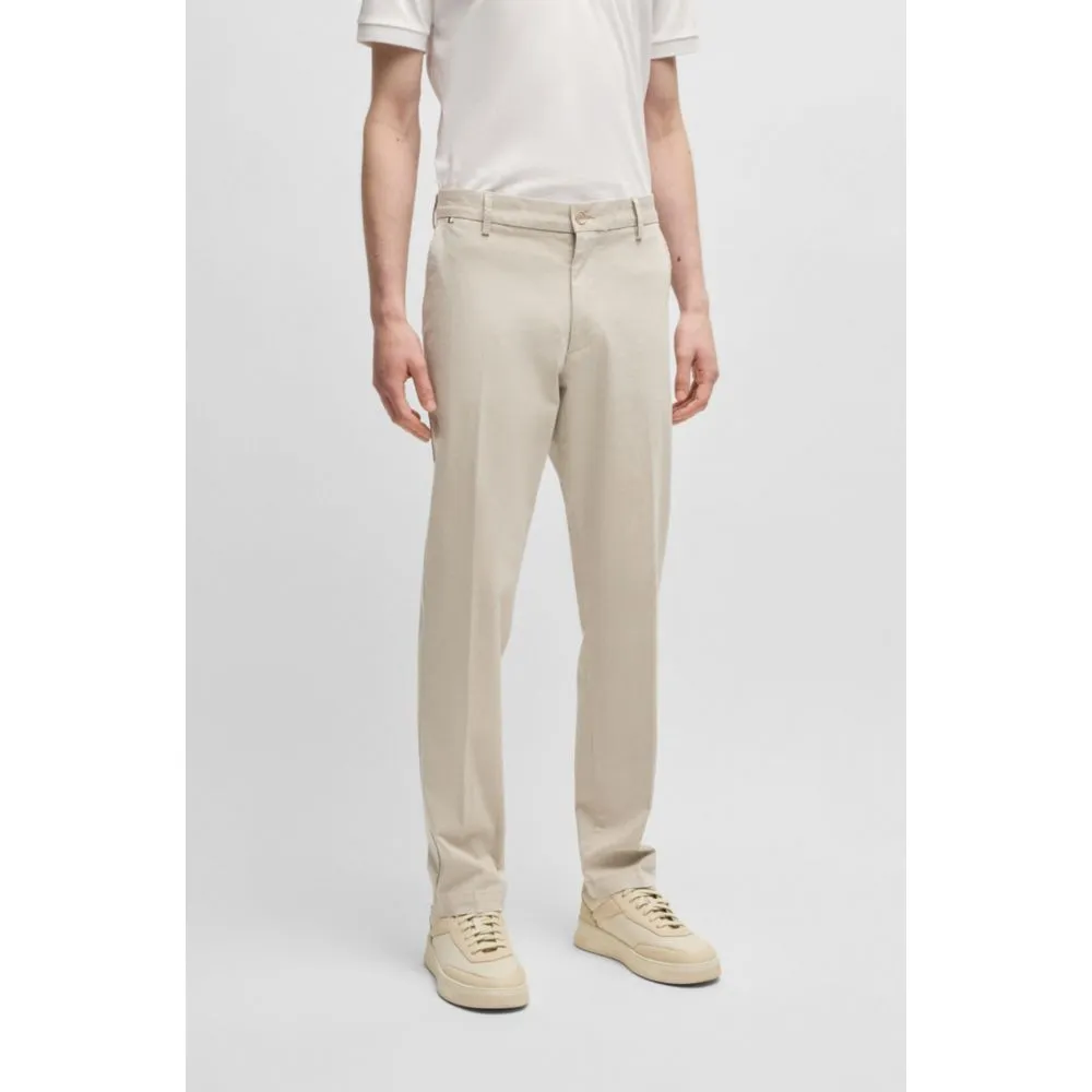 Regular-fit trousers in printed stretch cotton