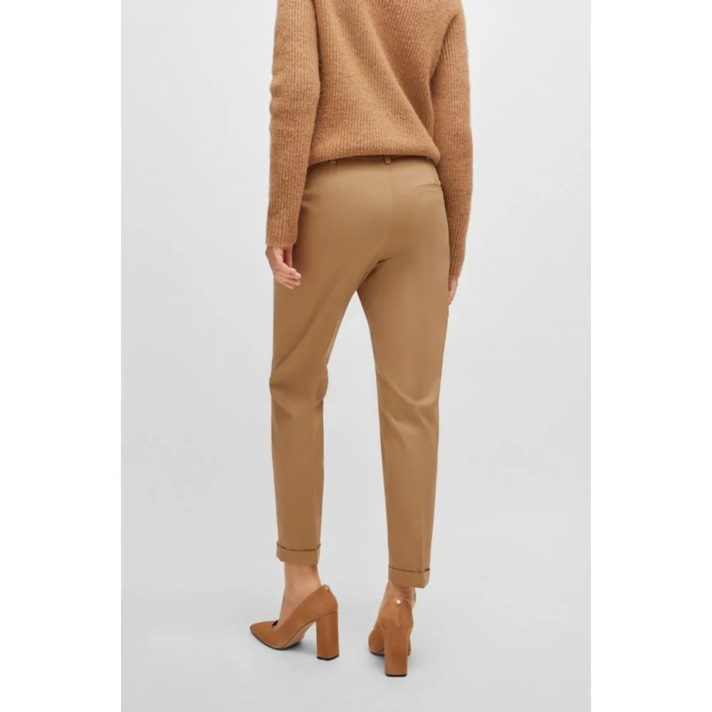 Regular-fit trousers in stretch-cotton twill