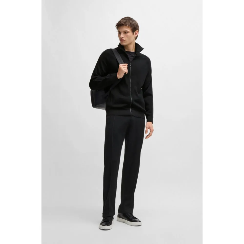 Regular-fit trousers in wool with zip hems