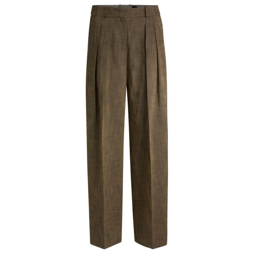 Regular-fit trousers with pleated front