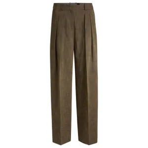 Regular-fit trousers with pleated front
