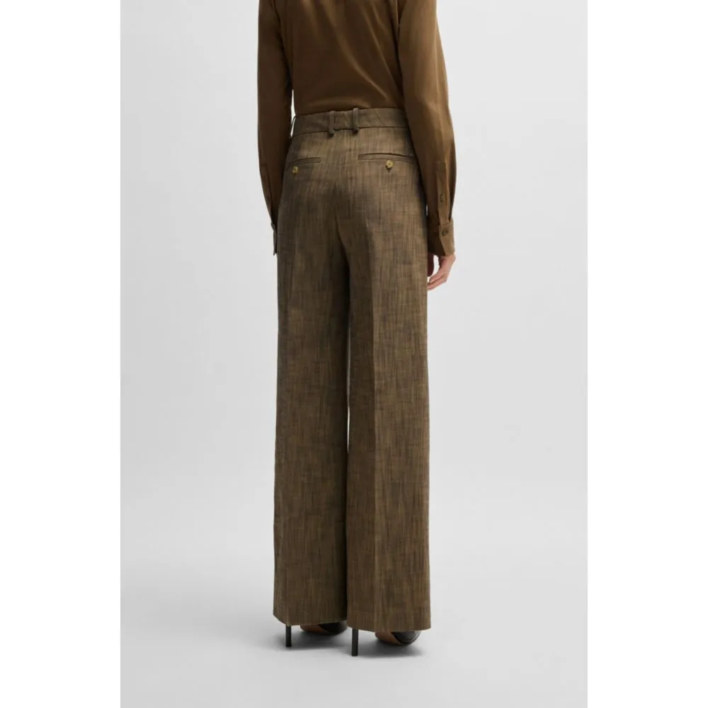 Regular-fit trousers with pleated front