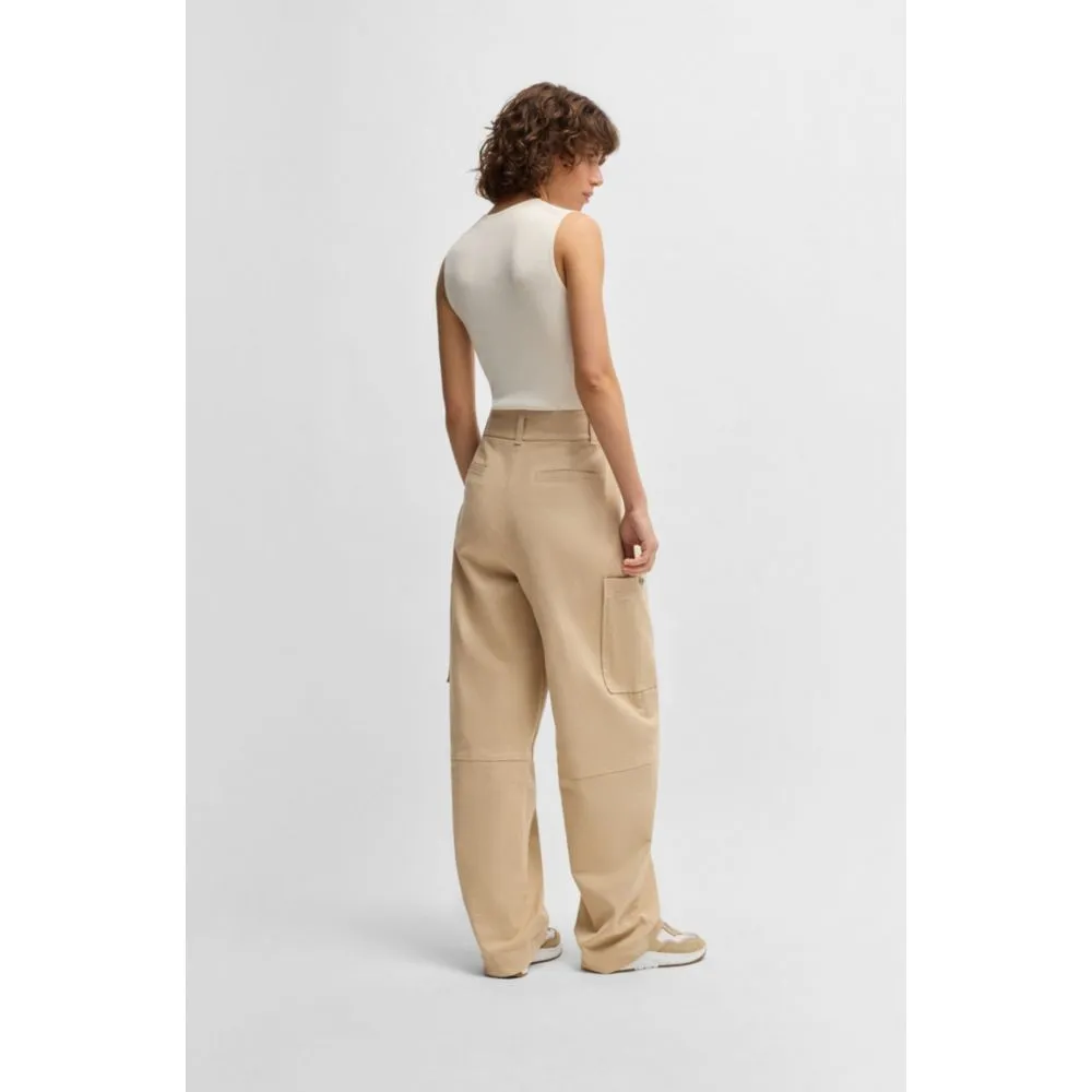 Relaxed-fit trousers in stretch-cotton twill